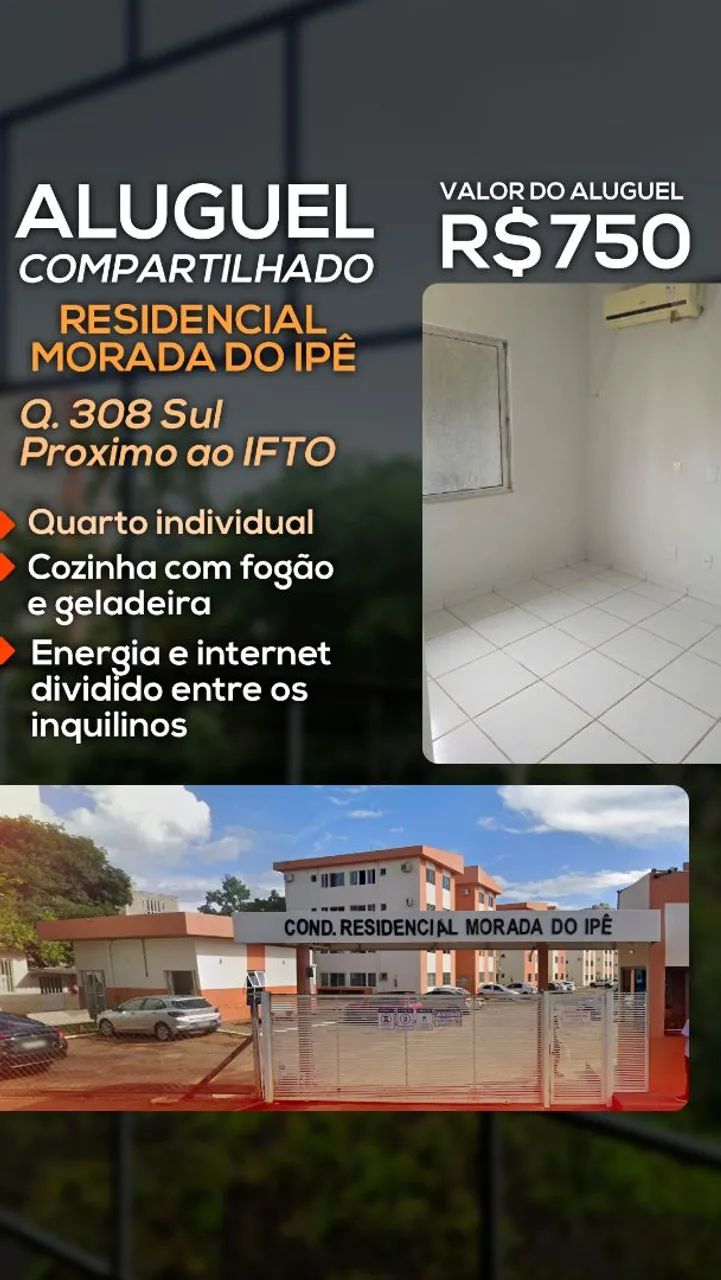 Aluguel de quarto individual 