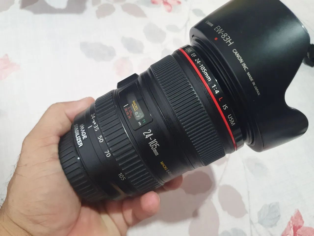 Canon EF 24-105mm L f4 lente impecável. 