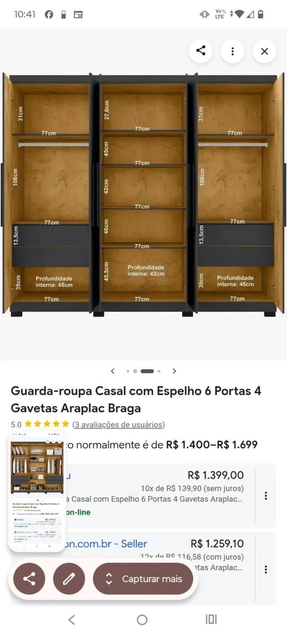 Sofá e guarda roupa 1600 os dois  - Foto 3