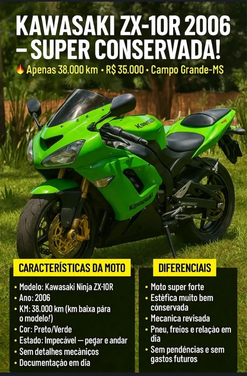 ちかページ Kawasaki Zx-10/ Zx-10r 1000cc 2006 - 1459938640 | OLX