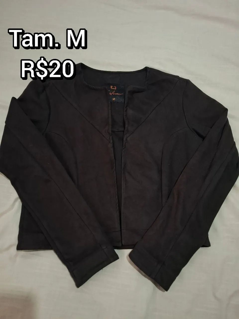 Blazer em camurça marrom escuro M