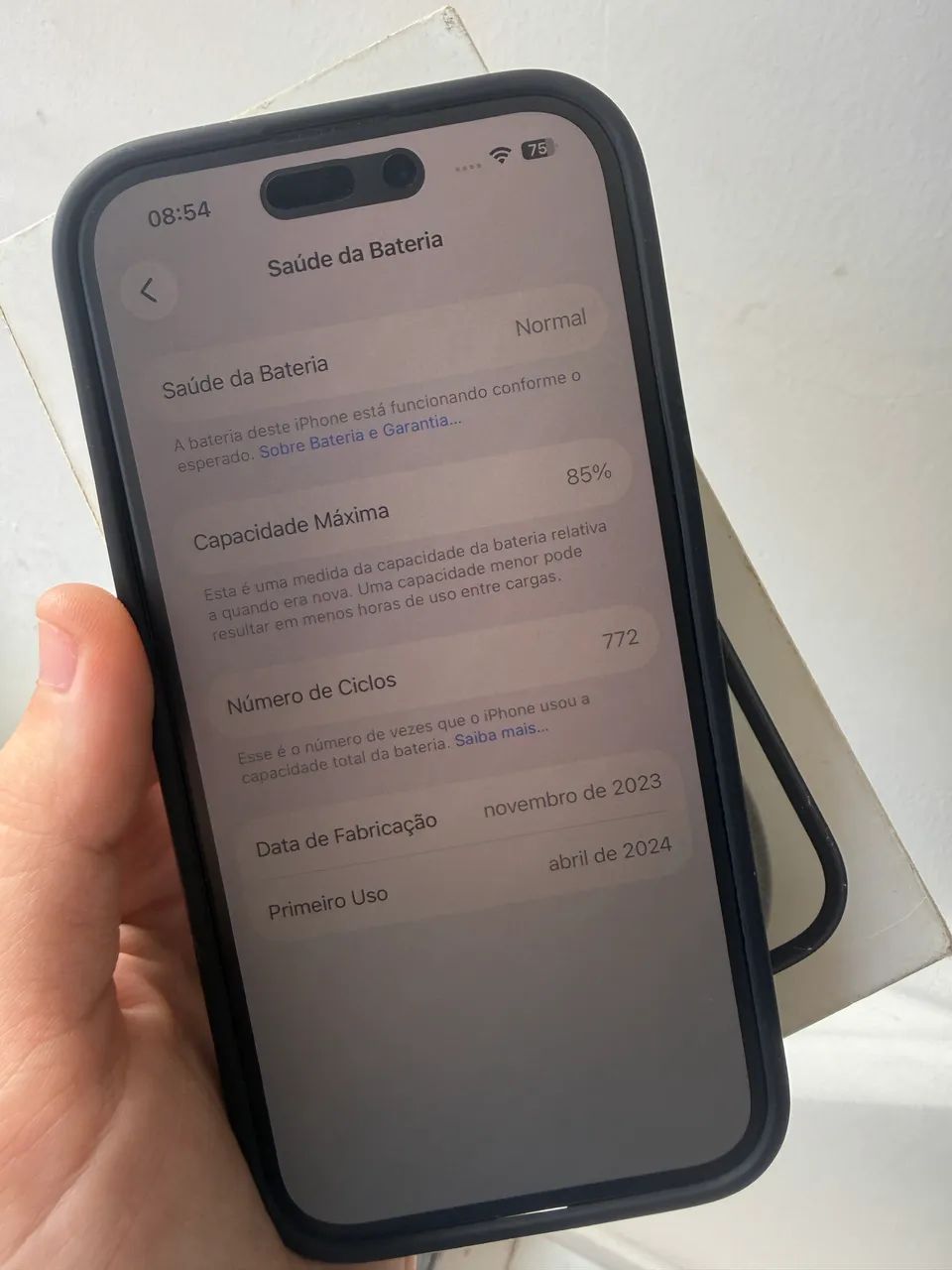 iPhone 15 256gb 85% de bateria com caixa! Todo original