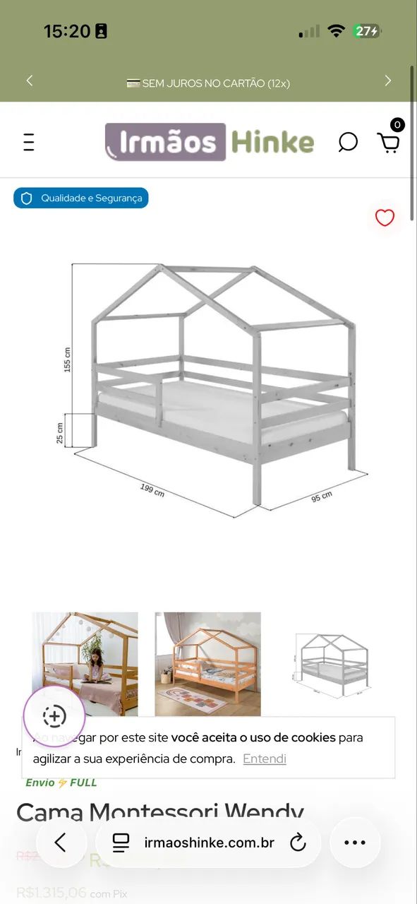 Cama de madeira infantil - Foto 2