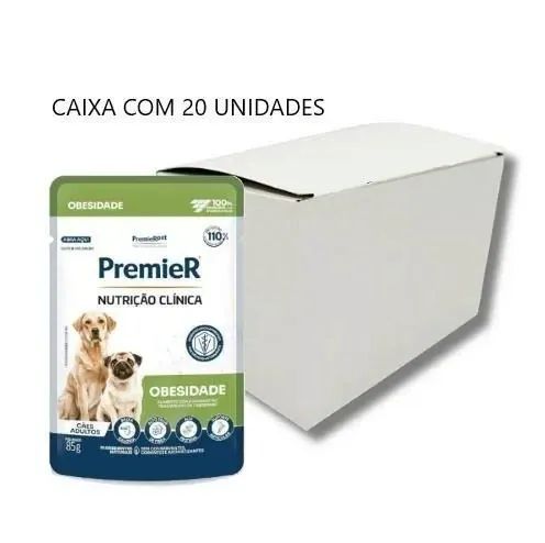Kit 20 Sachês Premier Nutrição Clínica Obesidade Cães Adultos 85g