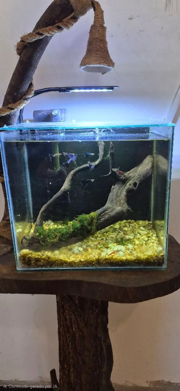 Vendo aquario com mesinha rústica  - Foto 3