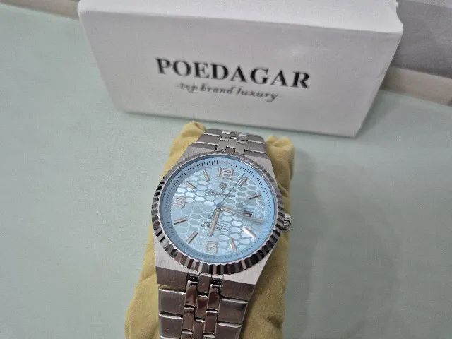 Relógio de pulso 839 Silver Mint Blue com pulseira em aço - Foto 2