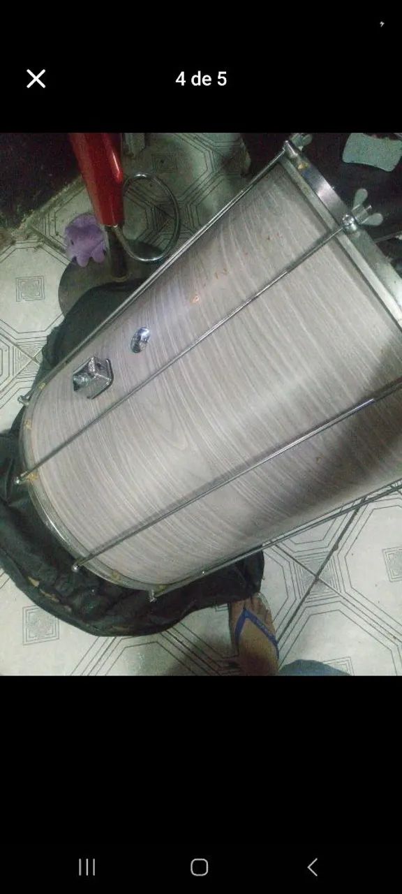 Surdo de 20 polegadas original contemporânea  precisa só o pedestal  - Foto 3