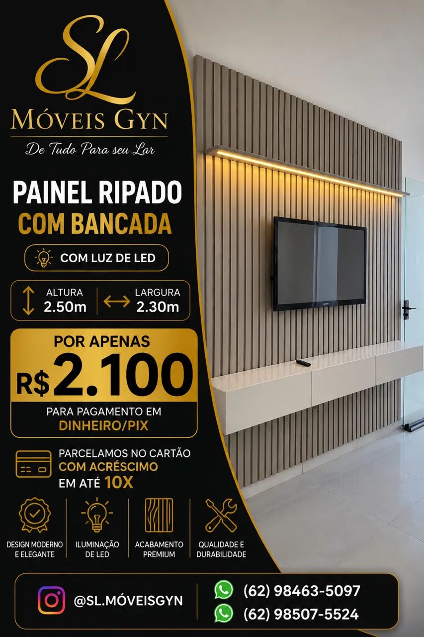 Painel Ripado com Bancada - Foto 2