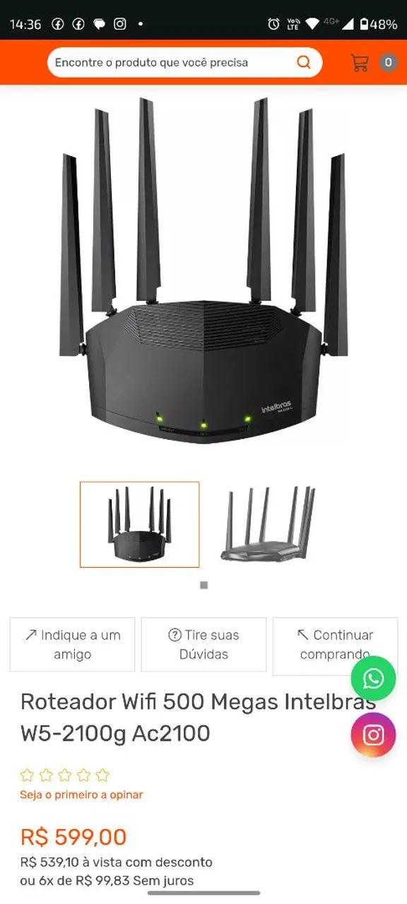 Roteador Wi-Fi 5 Wi-Force W5-2100G Intelbras - Foto 4