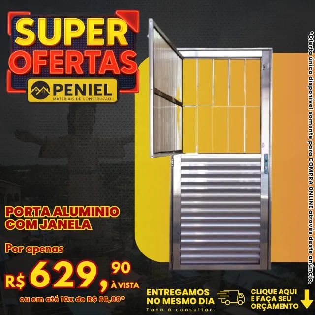 Porta Aluminio com Janela