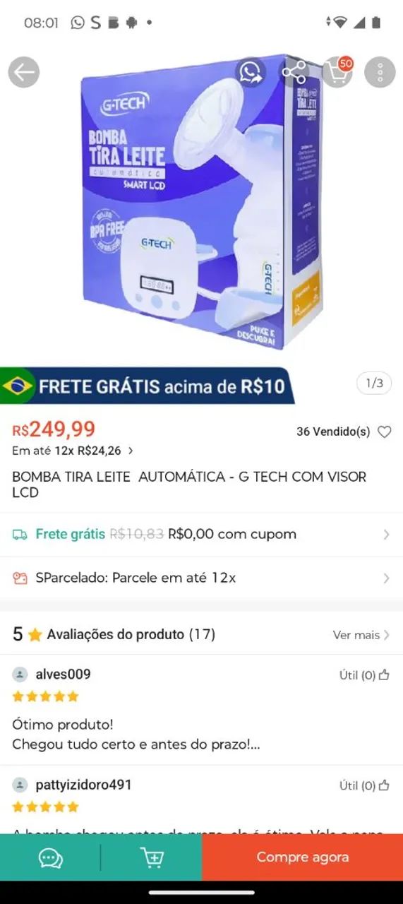 Bomba tira leite automática - Foto 6