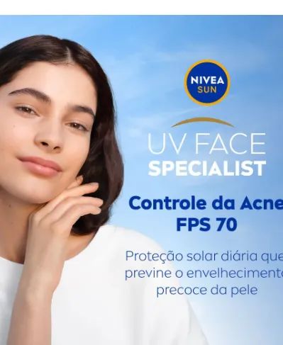 Protetor Solar Facial Nivea Sun UV Face FPS70 Controle da Acne 40ml - Foto 3
