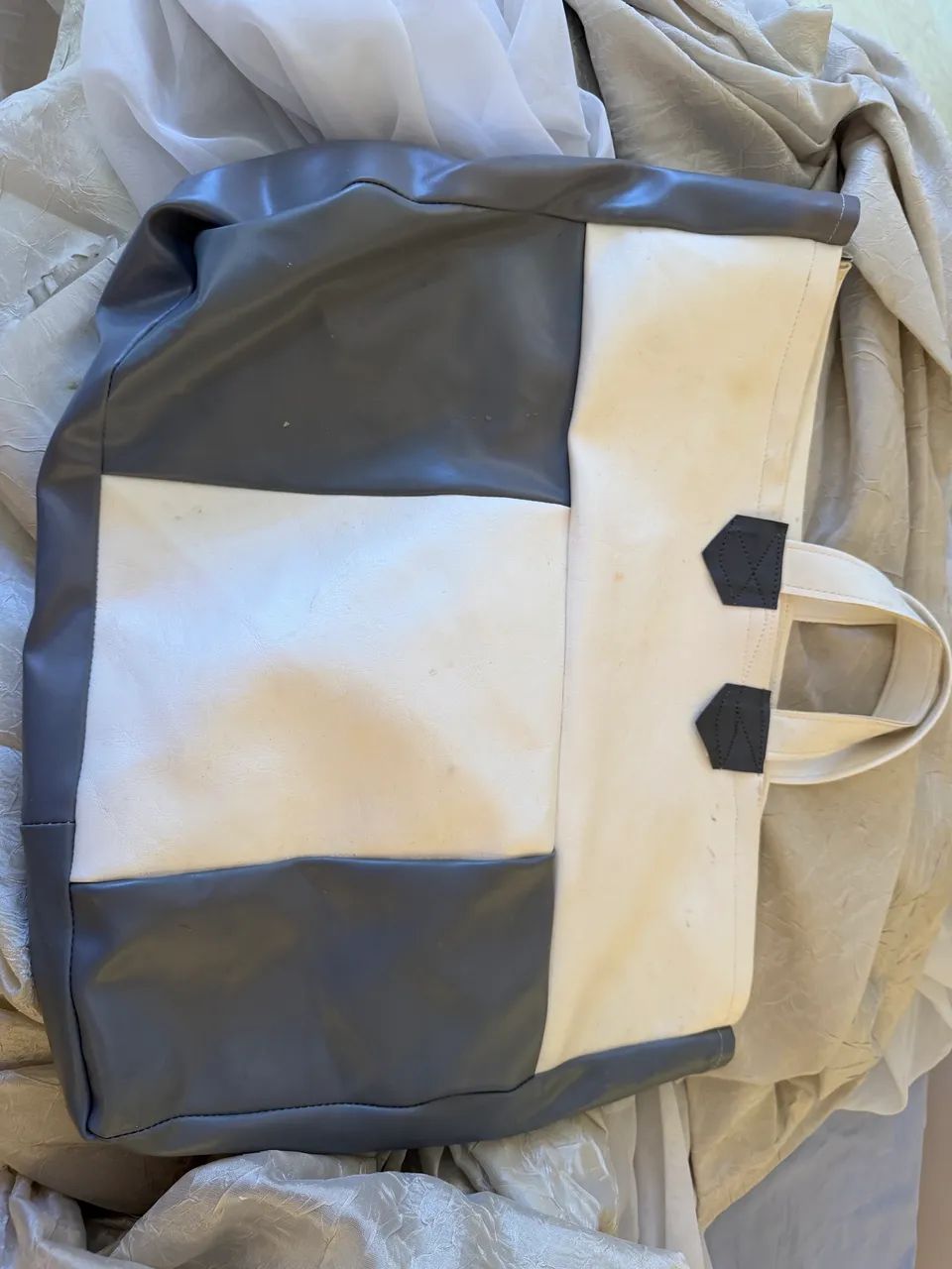 Bolsa vintage em couro sintético patch work  - Foto 3