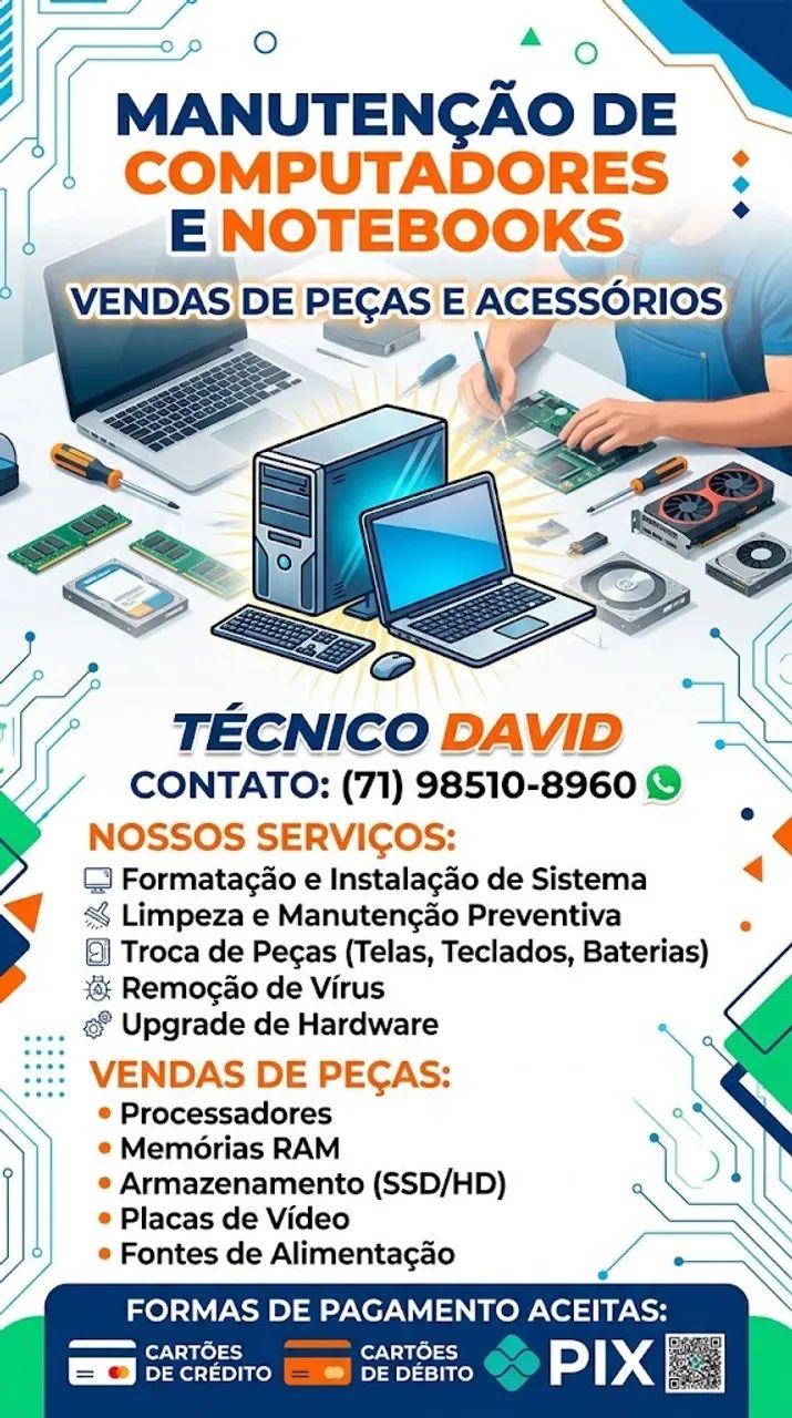 MANUTENÇÃO EM COMPUTADORES E NOTEBOOKS - Foto 3
