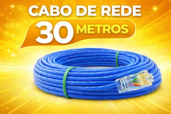CABO DE REDE RJ45 - 30 METROS - ENTREGA GRÁTIS EM CAMPO GRANDE - MS