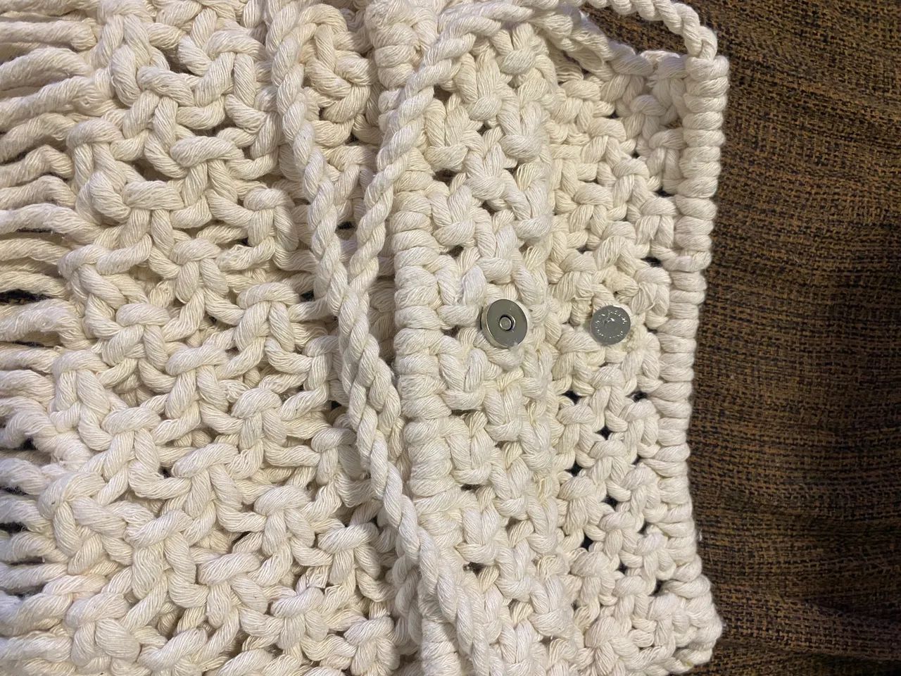 Maxi bolsa Macramê 100% algodão cru artesanal  - Foto 2