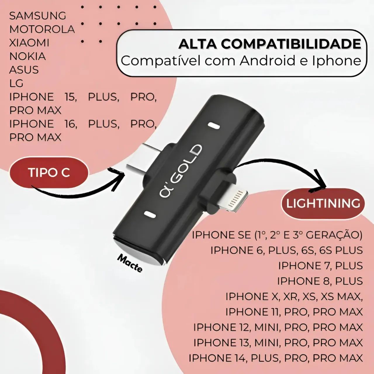 Microfone Lapela Sem Fio Duplo Para Celular Android E Iphone - Foto 2