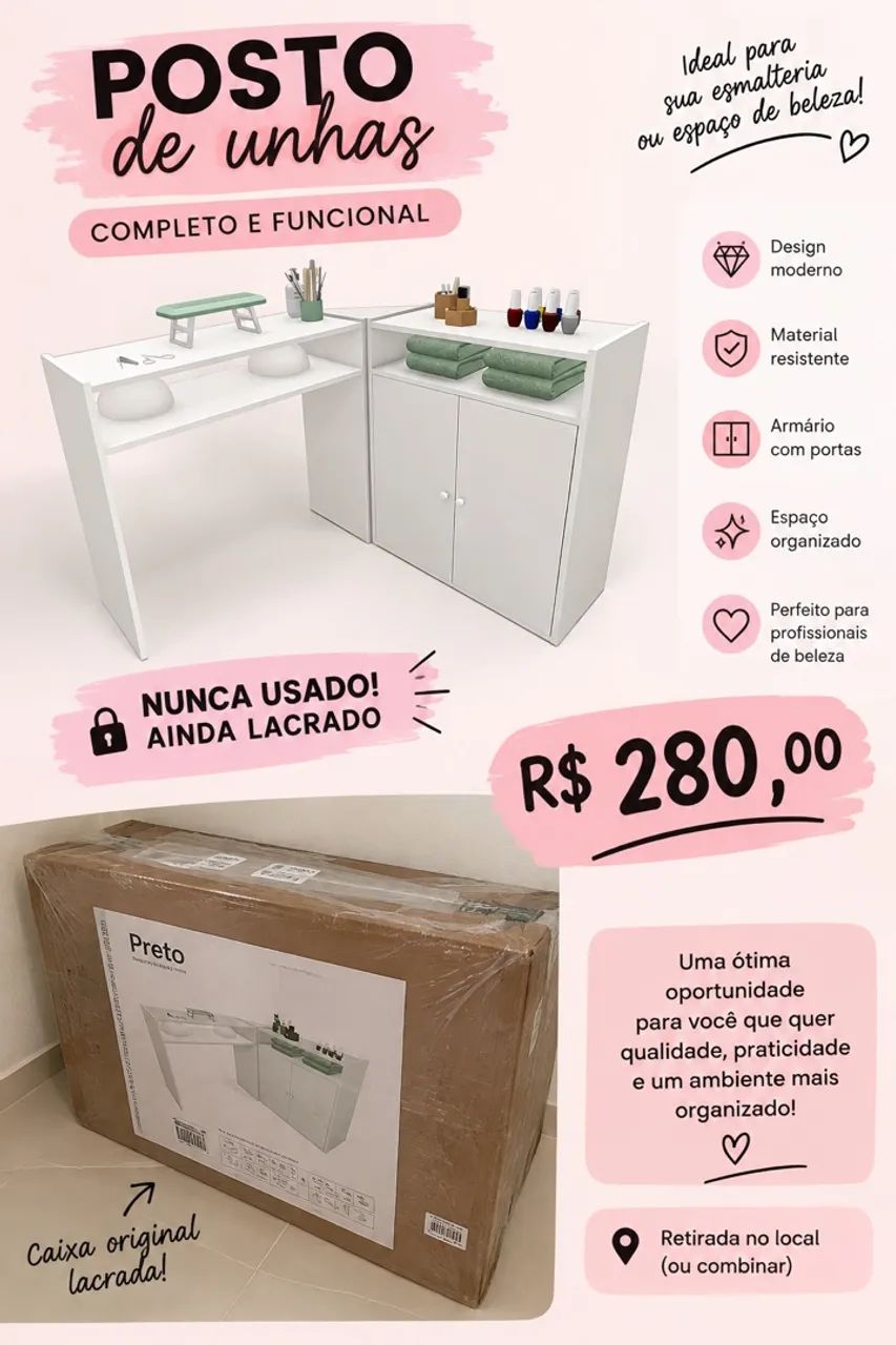 Bancada de manicure/ Mesa para salão 