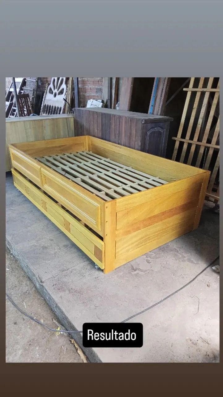 Cama solteiro com bicama 