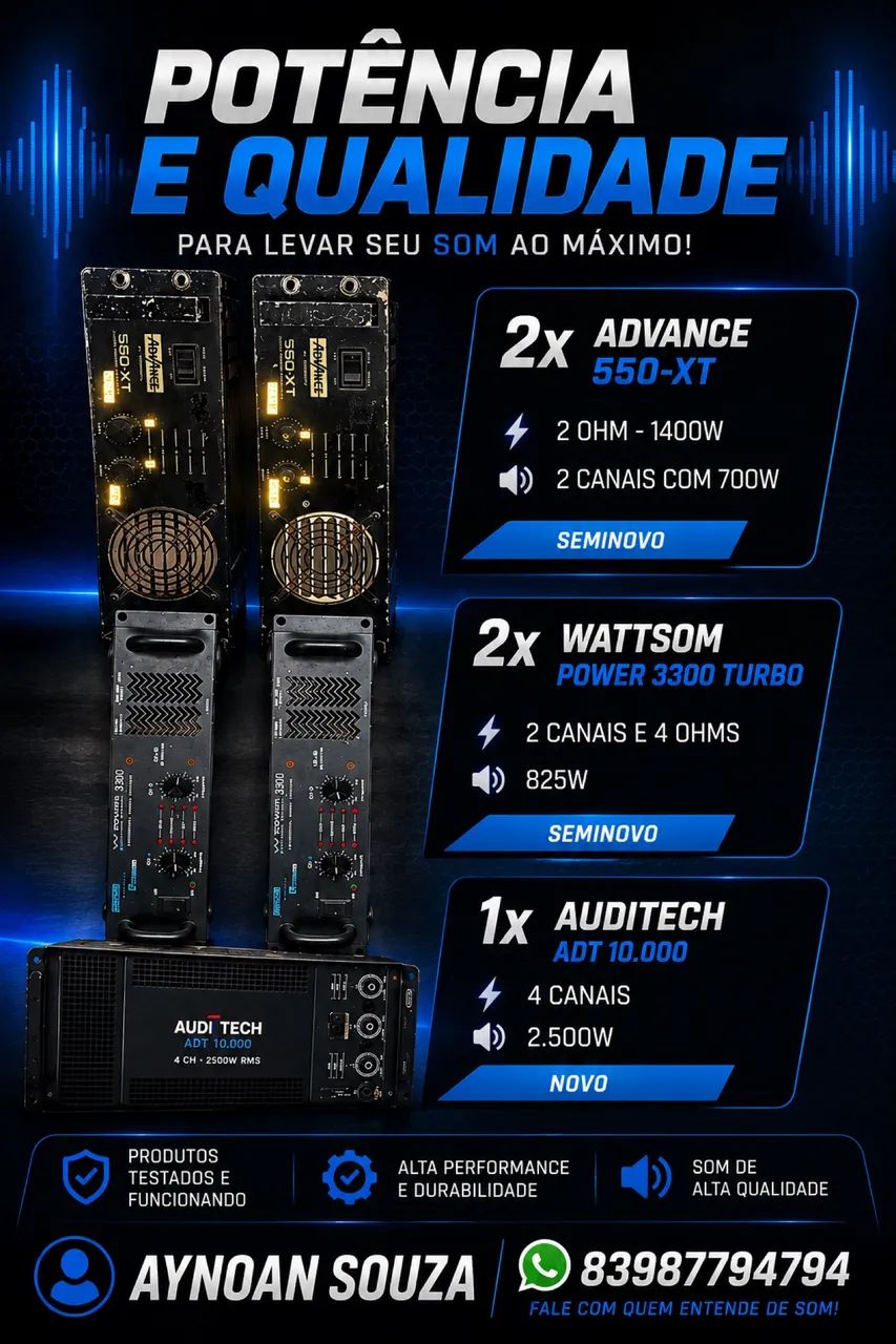 Amplificadores Novos e Usados