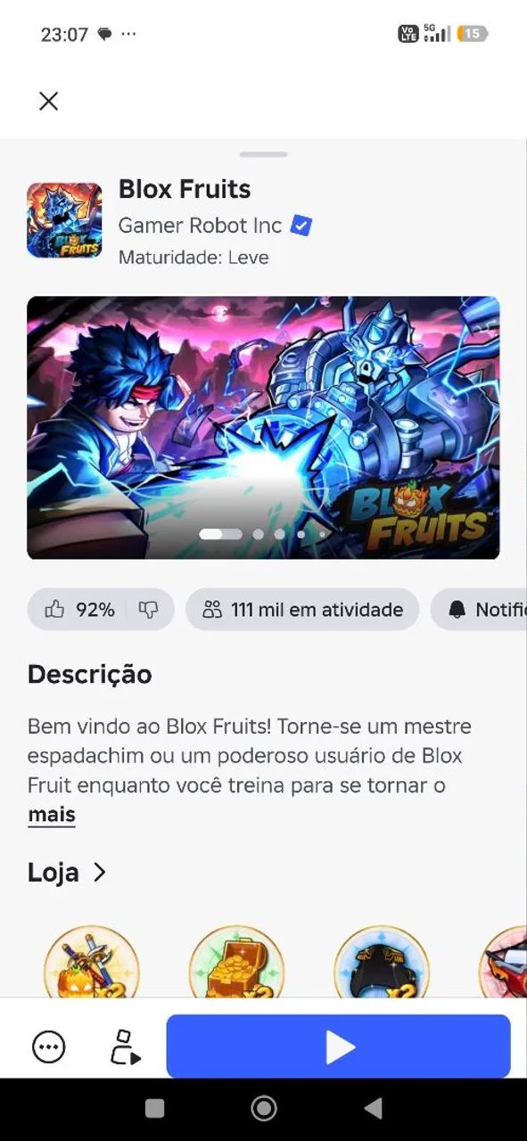 Conta de blox fruits