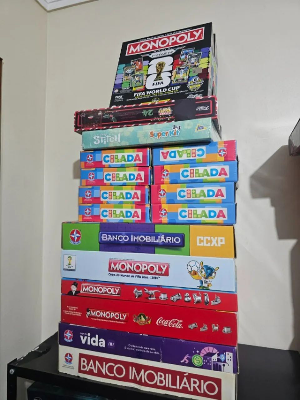 Lote Jogos Tabuleiros Banco Imobiliario Monopoly Estrela Stitch Copa 