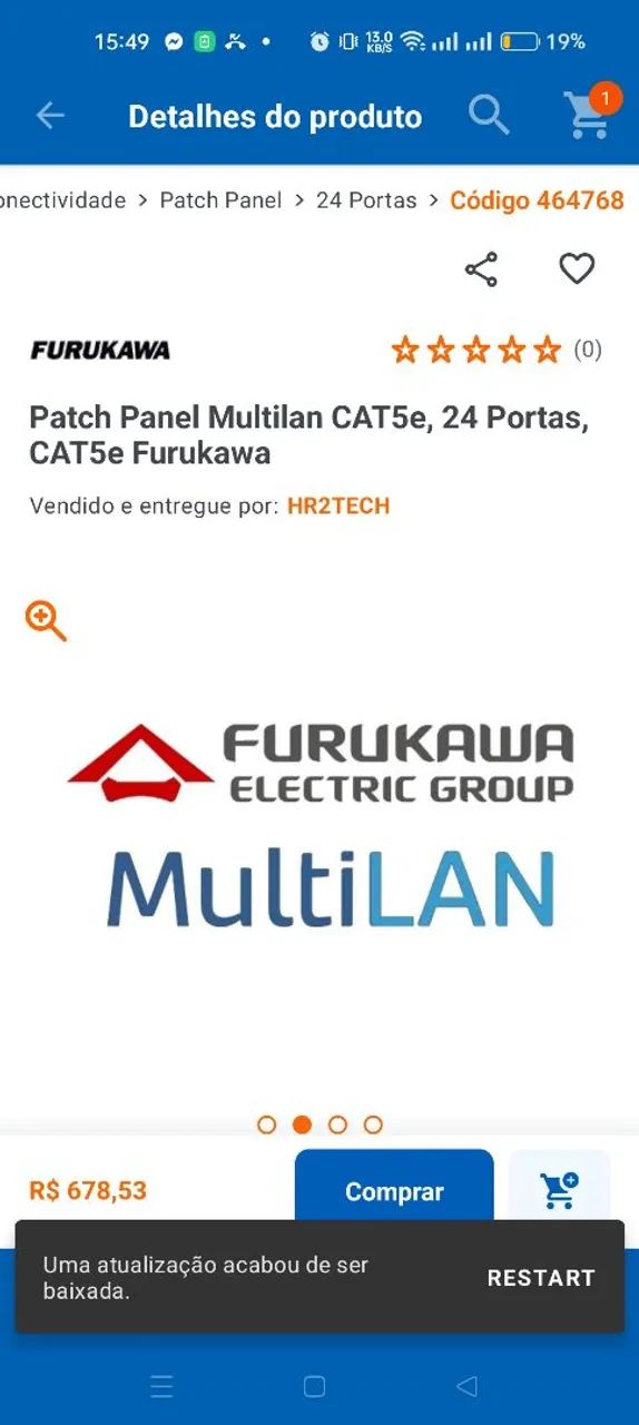 Pach painel cat5 Furukawa multi lan - Foto 4