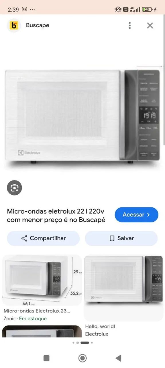 VENDE SE MICROONDAS 22 LITROS 