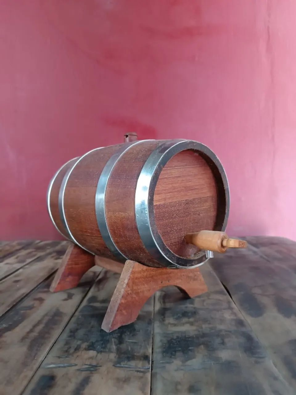  Barril Para Cachaça de Madeira Jequitibá Rosa 2 Litros (Já Curtido)