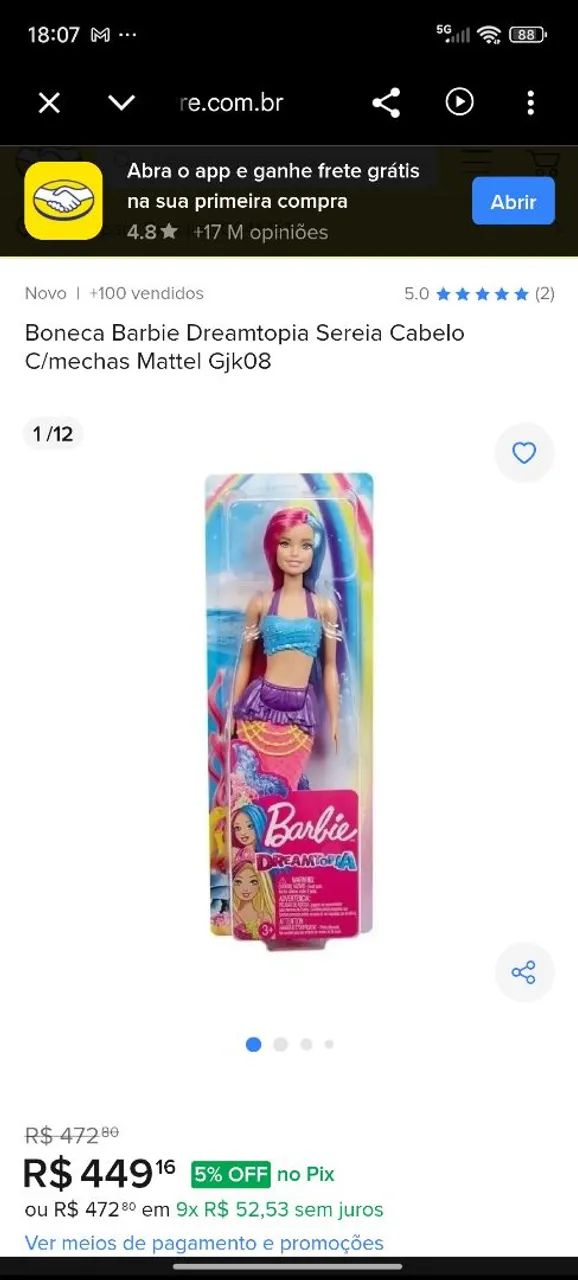 Boneca Barbie Dreamtopia Sereia  - Foto 5