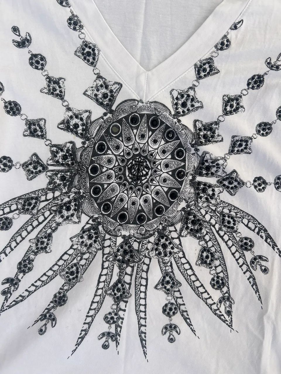 Blusa de malha marca Cavalli TAM P bordada - Foto 3