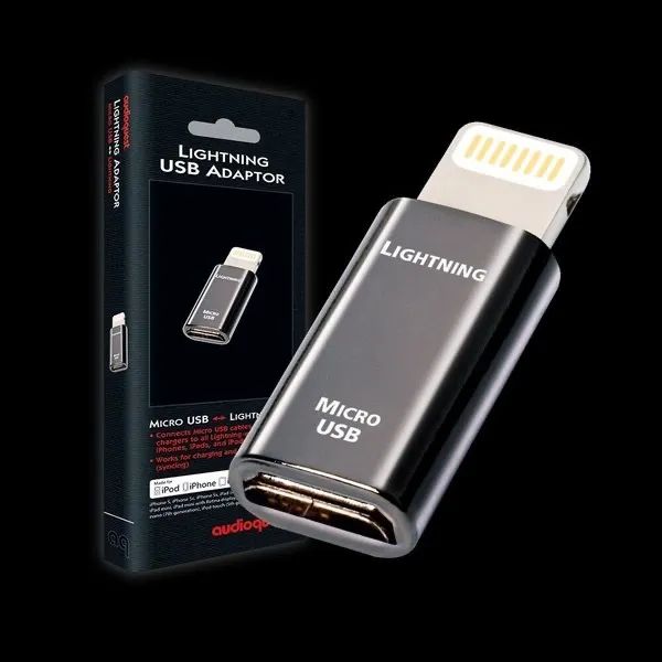 Adaptador AudioQuest Micro USB x Lightning Certificado Apple Novo