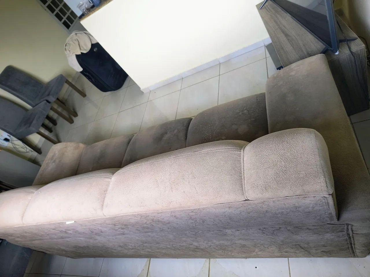 Sofá 3 Lugares Suede Marrom Super Confortável - Desapego - Foto 3