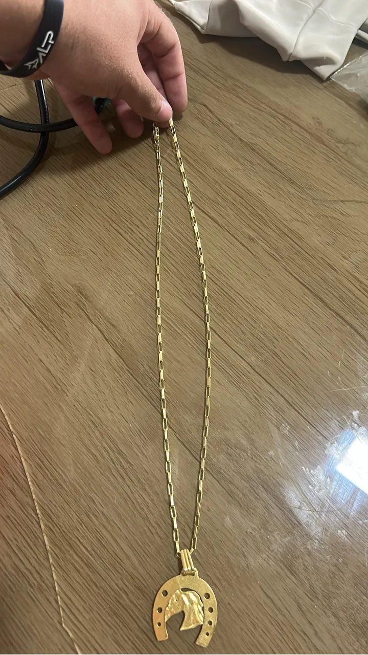 Cordão de ouro com pingente  - Foto 2