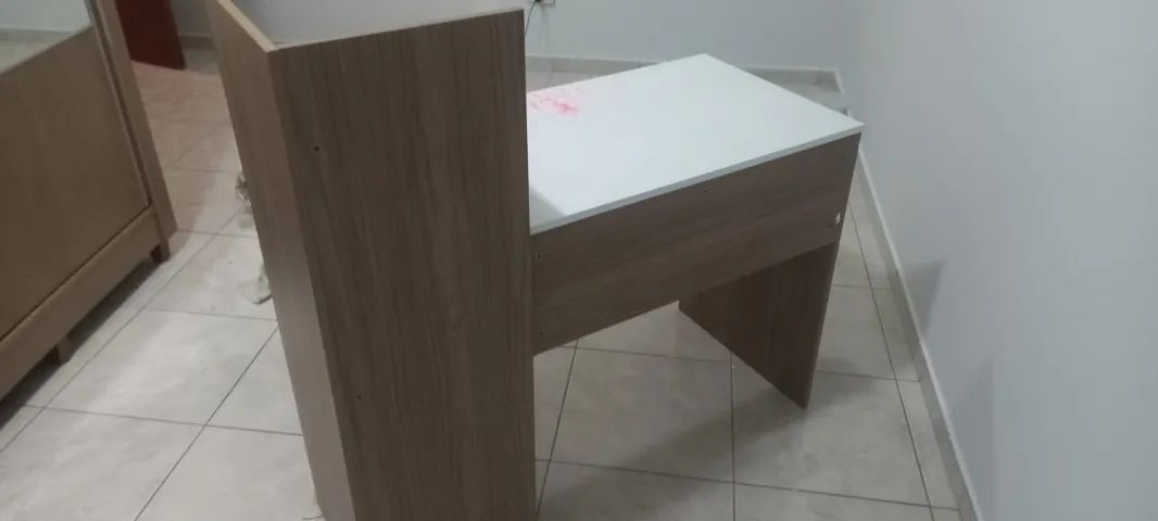 Mesa de estudo Branca/Madeira - Foto 4