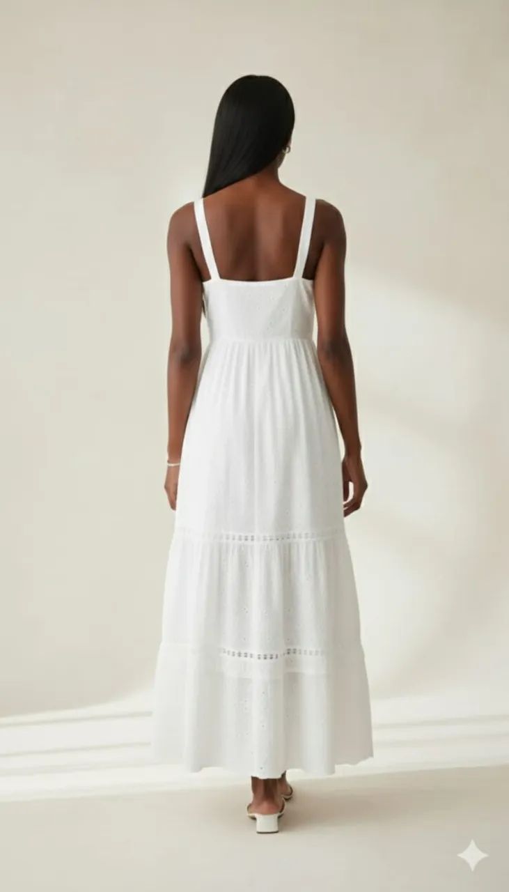 Vestido Longo Em Laise Algodão - Foto 2