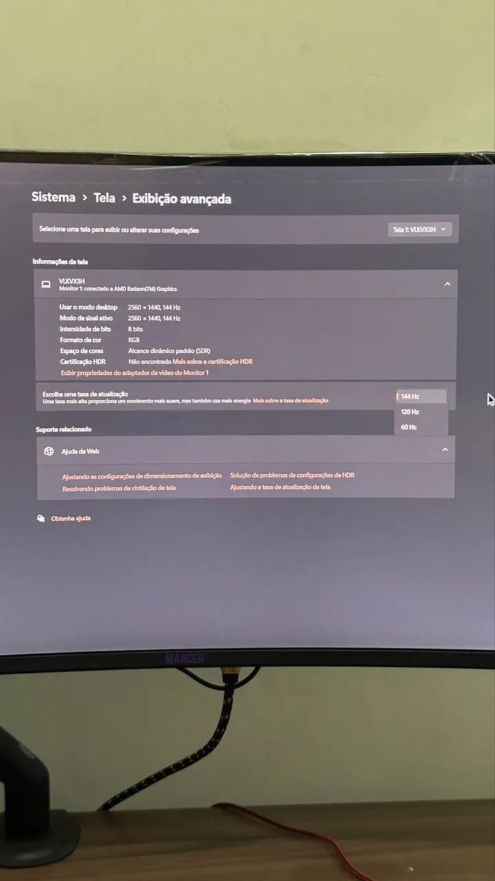 MONITOR GAMER MANCER VALAK VX3H 27PL   2K / 240Hz / 1MS--MONITOR GAMER DE ALTO DESEMPENHO! - Foto 2