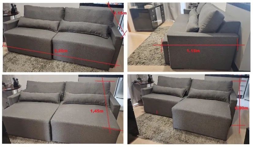 Sofá Retrátil 3 lugares 2.20m (sem entrega) - Foto 3