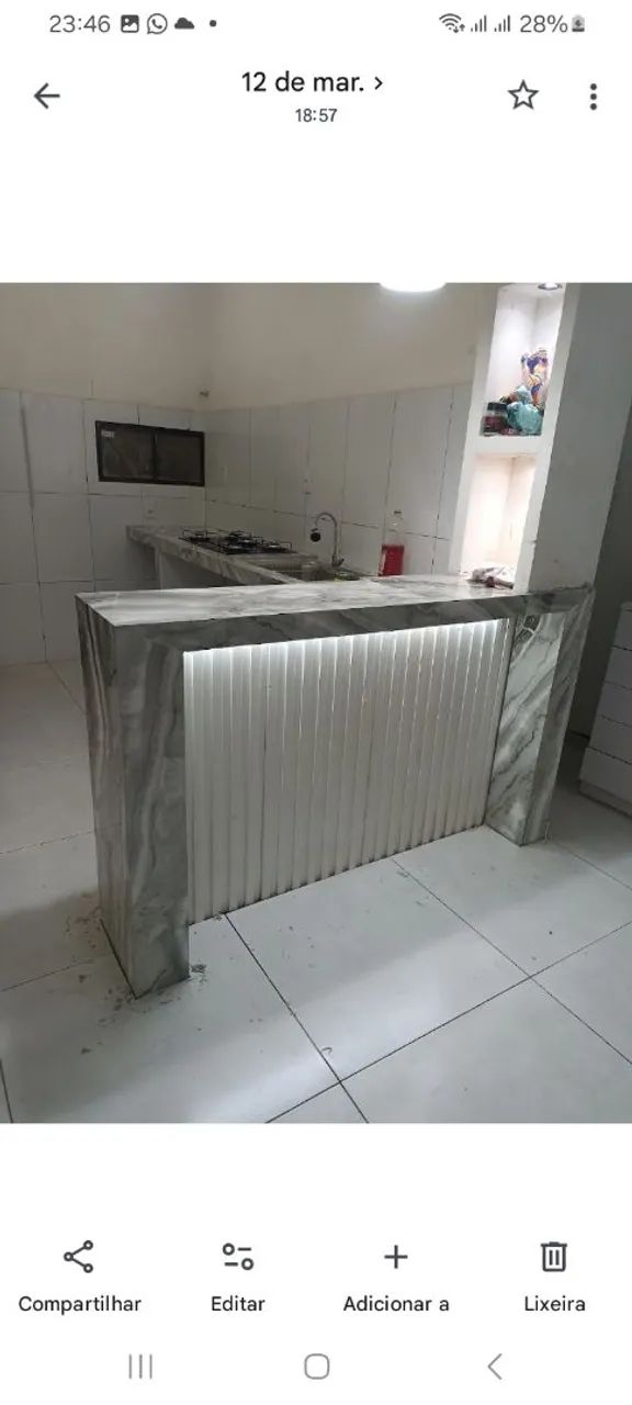 Ninxo bancada de pia e pia de banheiro tudo em pocelanato - Foto 2