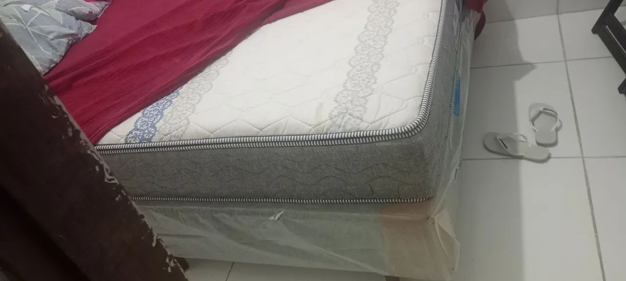 Cama casal colchão + base  - Foto 3
