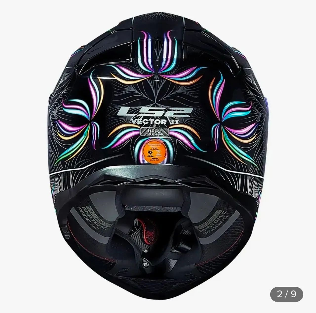 Capacete LS2 vector 2 Tropical preto com óculos de sol - Foto 2