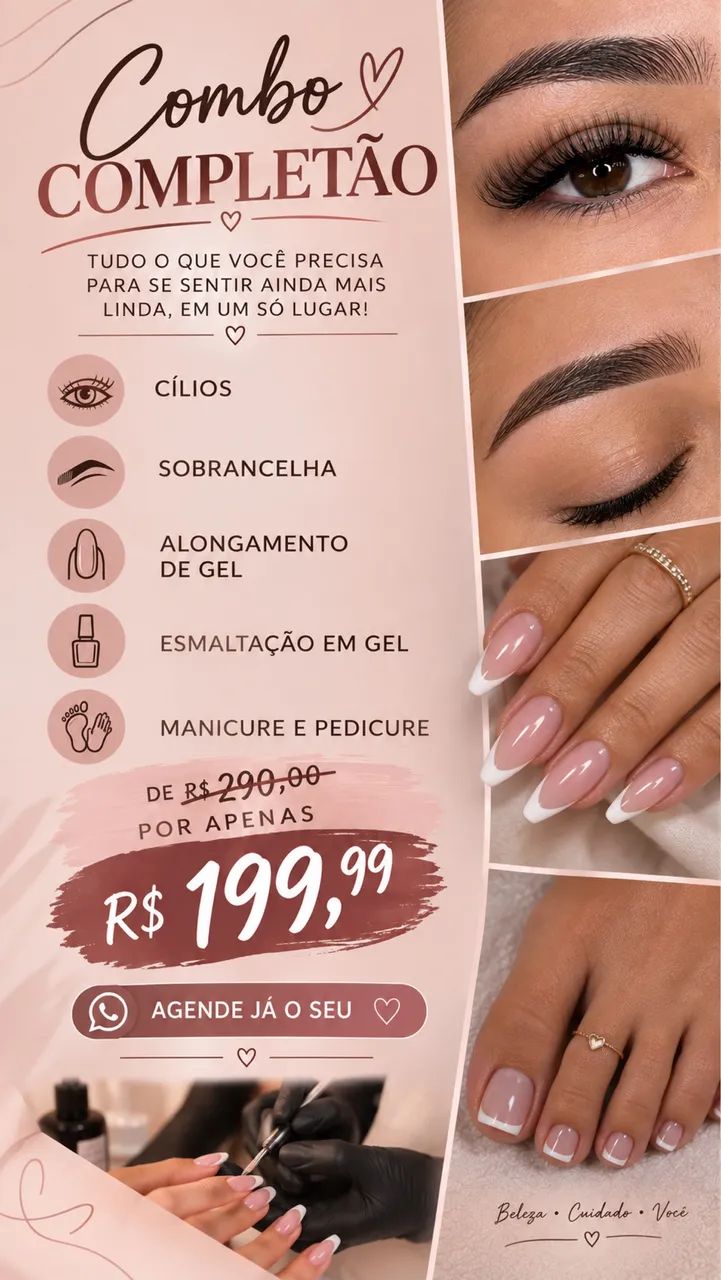 Promoção de alongamento de unha e cílios 