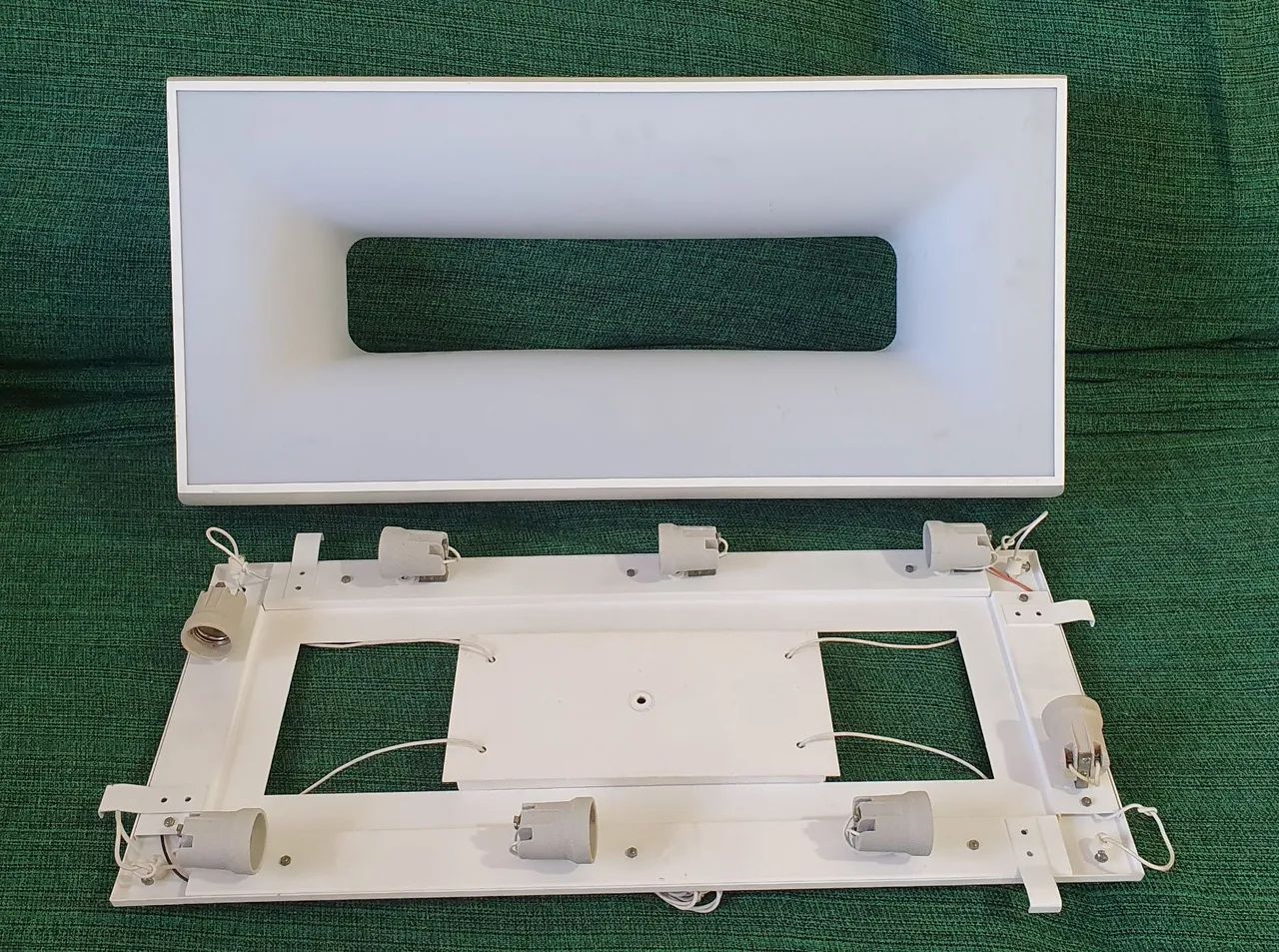 Lustre Pendente Branco Retangular - Foto 5