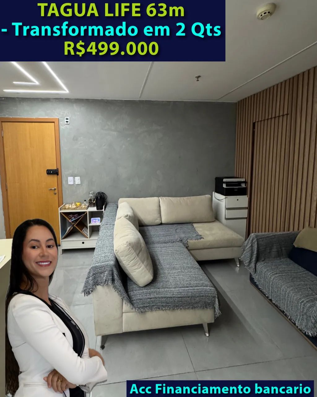 TAGUÁ LIFE 63m - Transformado em 2 Qts