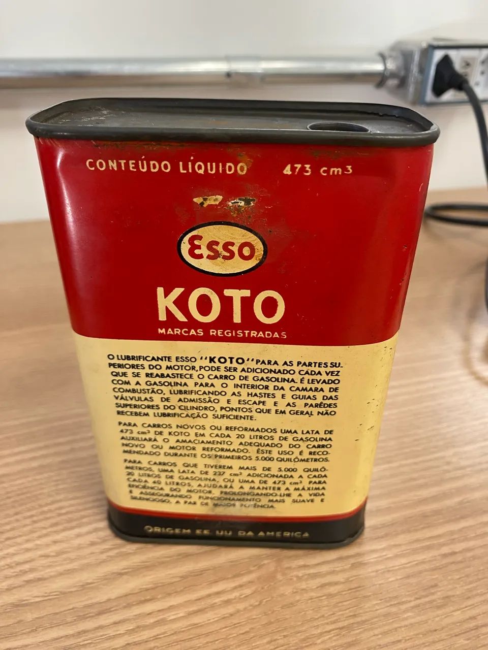 Lata Antiga de Óleo Esso Koto - Foto 3