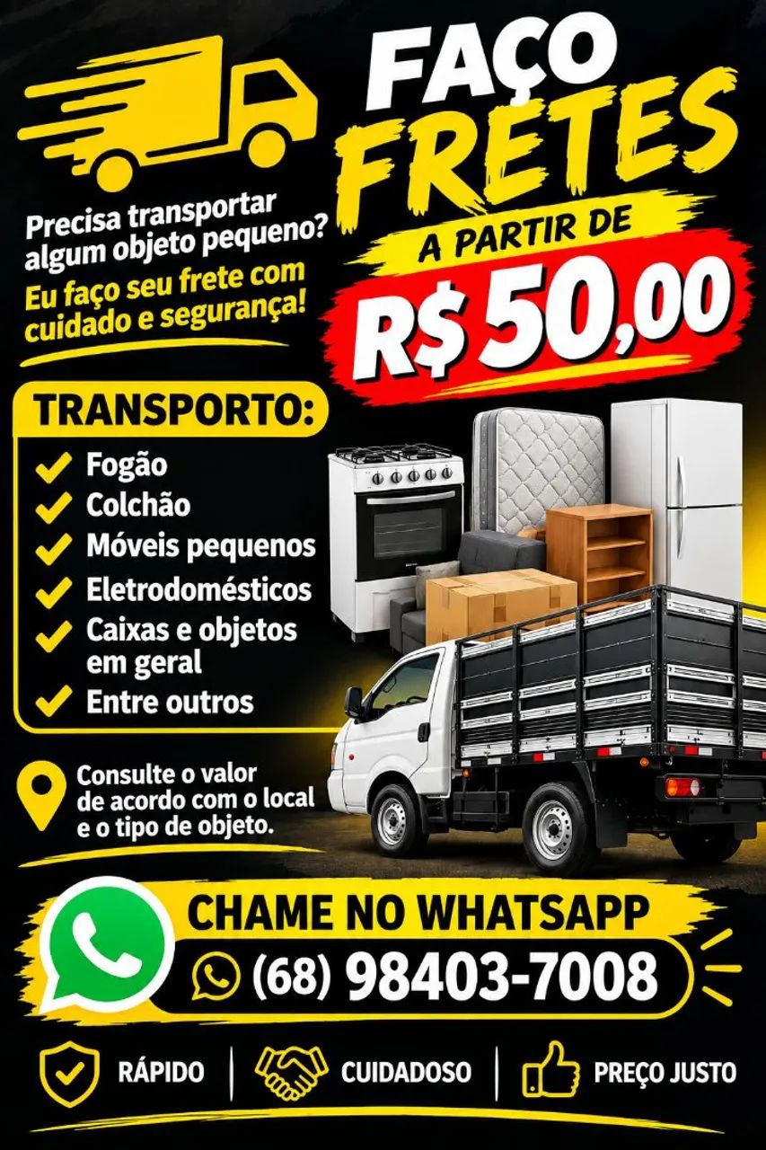 FAÇO FRETES ? A PARTIR DE R$ 50,00!<br>