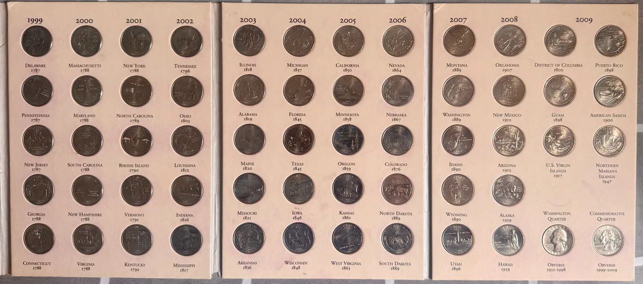 Coleção completa Statehood Quarters 1999-2009 - Foto 3