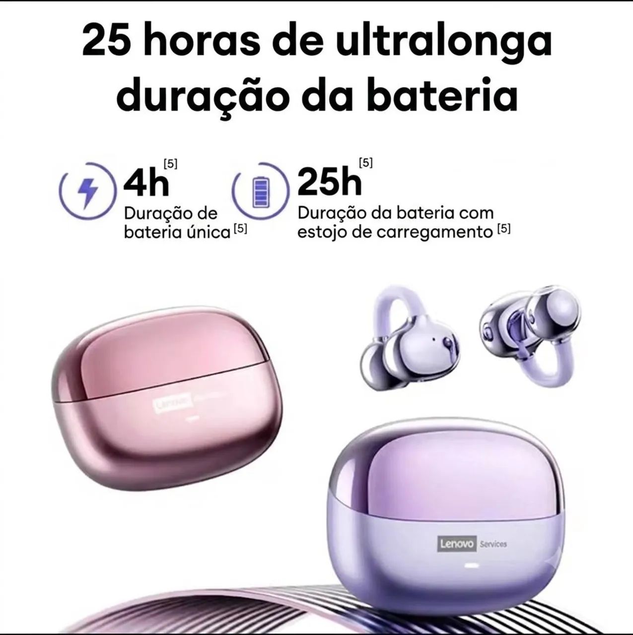 Fone Bluetooth 6.0 com IPX4 resistente a respingos e suor Lenovo Service Le302 - Foto 4