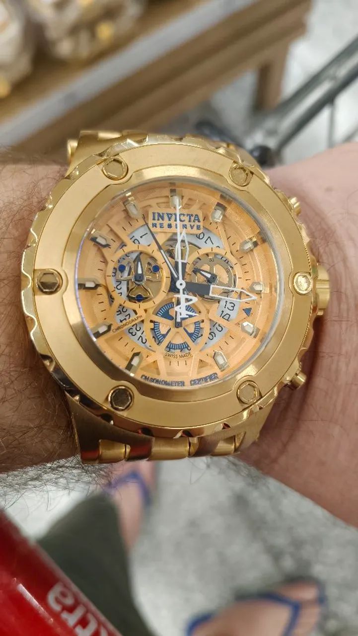 Relógio invicta original dourado funcionando perfeitamente 