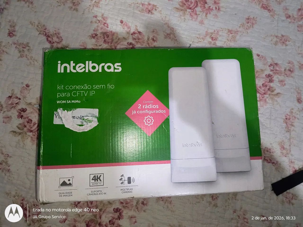 Kit Conexão Sem Fio para CFTV IP WOM 5A MiMo da Intelbras